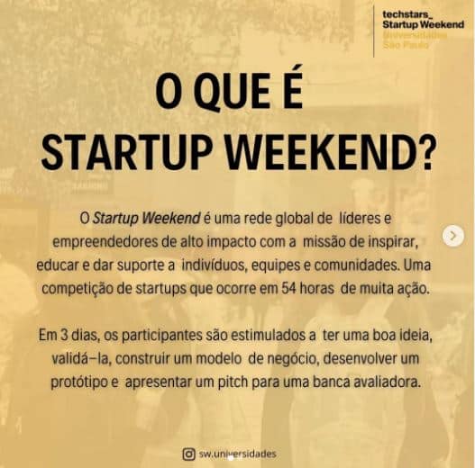 O que é o startup weekend